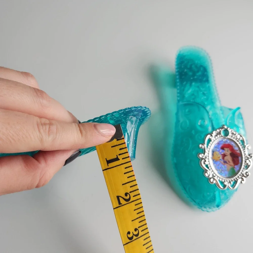 Disney Princess Ariel Little Mermaid Teal Blue Glitter Jelly‎ Dress Up Shoes
